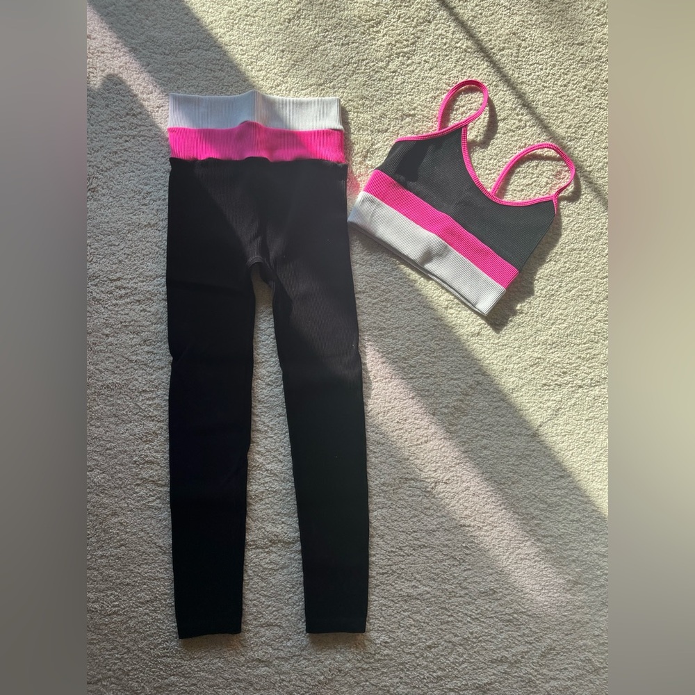 Black and Pink Activewear Set